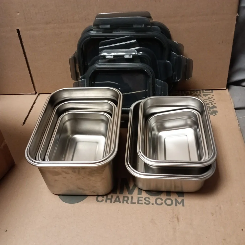 LOCKNLOCK 6 PIECE PANTRY STORAGE CONTAINER SET - PLATINUM & BLACK 