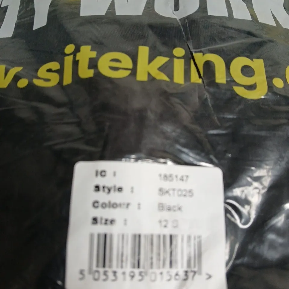 SITEKING BLACK WORK SAFETY TROUSERS – STYLE SKT023, UK 12