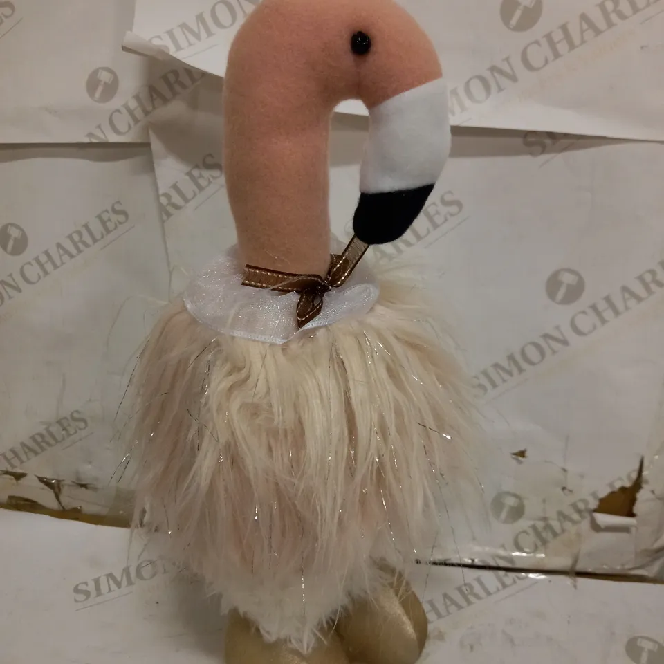 FLUFFY FLAMINGO WITH EXTENDING LEGS 