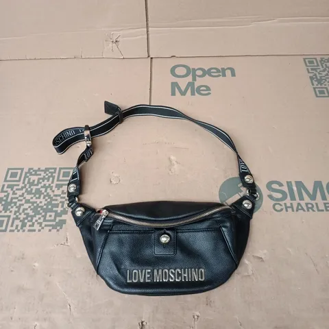 Love Moschino Black Leather Belt Bag