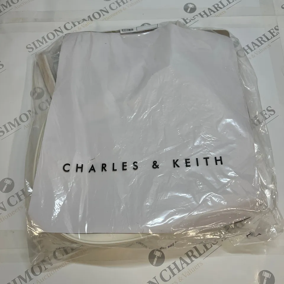CHARLES & KEITH CRESCENT HOBO BAG IN WHITE SIZE M