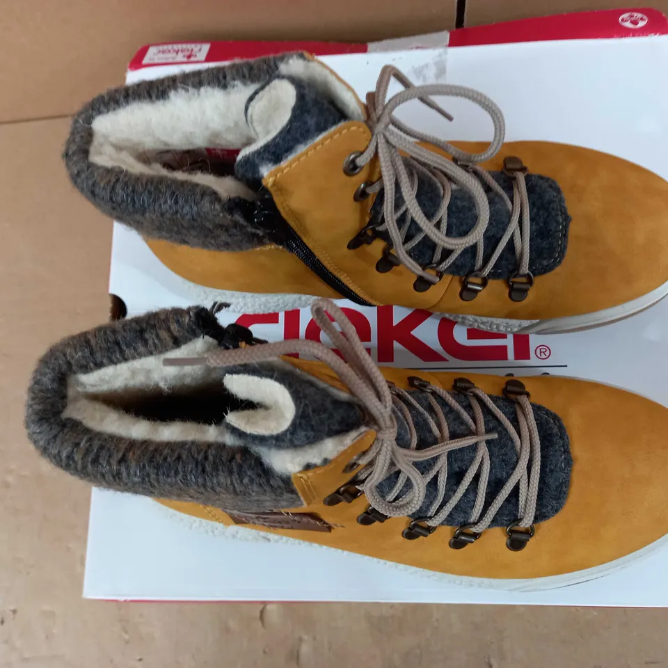 RIEKER LACE BOOT YELLOW - SIZE 6.5