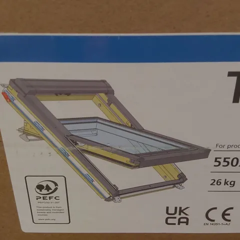 BOXED KEYLITE PINE CENTRE PIVOT 550X980 HI-THERM ROOF WINDOW