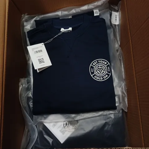 BOX OF APPROXIMATELY 13X BRAND NEW BRASS MONKEY UNISEX SWEATER - navy, BMAW24UNSW06 // SIZE: M