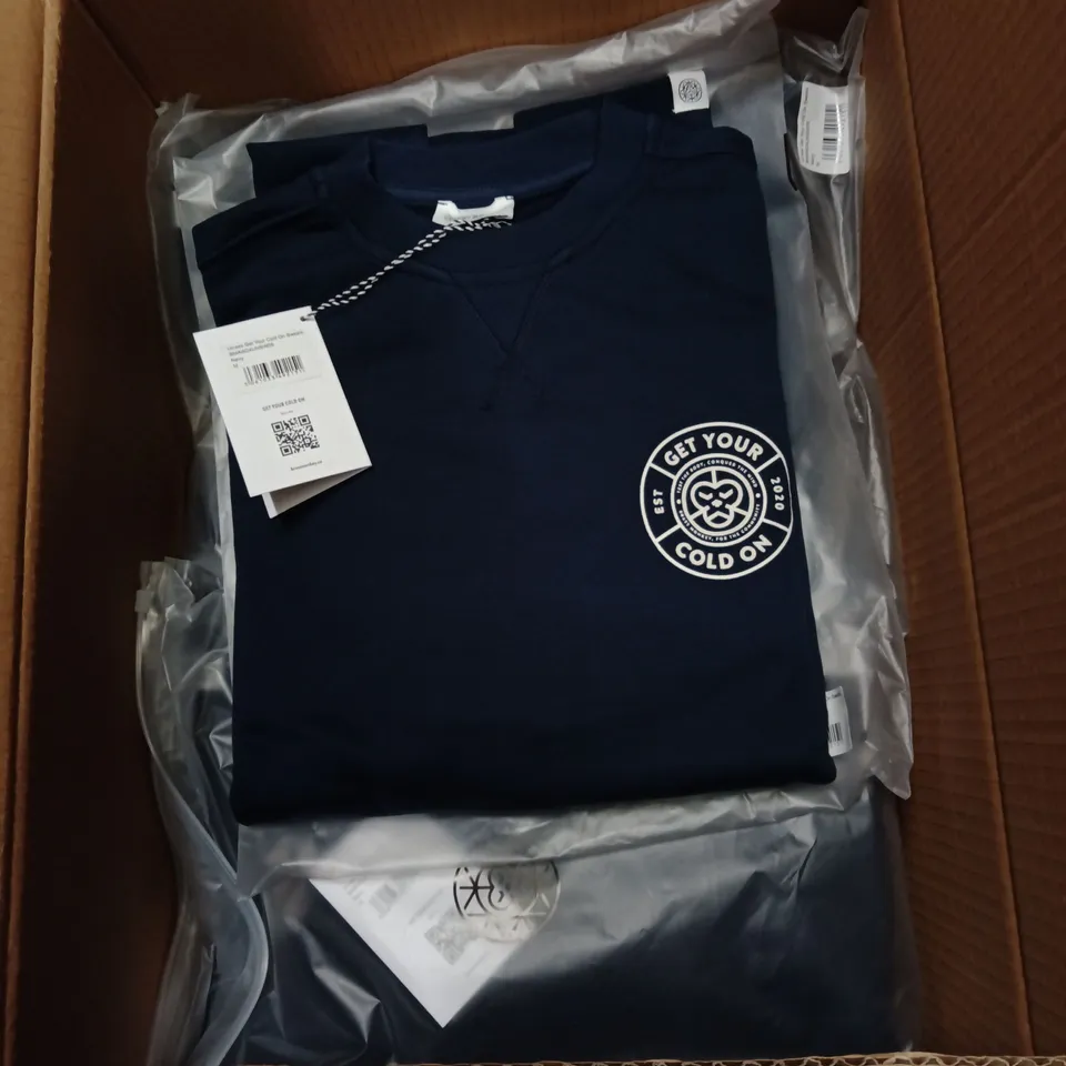 BOX OF APPROXIMATELY 13X BRAND NEW BRASS MONKEY UNISEX SWEATER - navy, BMAW24UNSW06 // SIZE: M