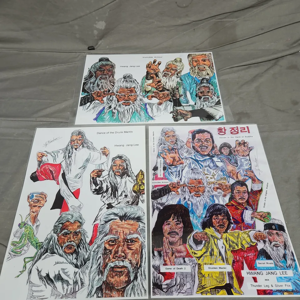 G.FARNHAM LAMINATED 3PCE HWANG JANG LEE CHARACTER PORTRAITS