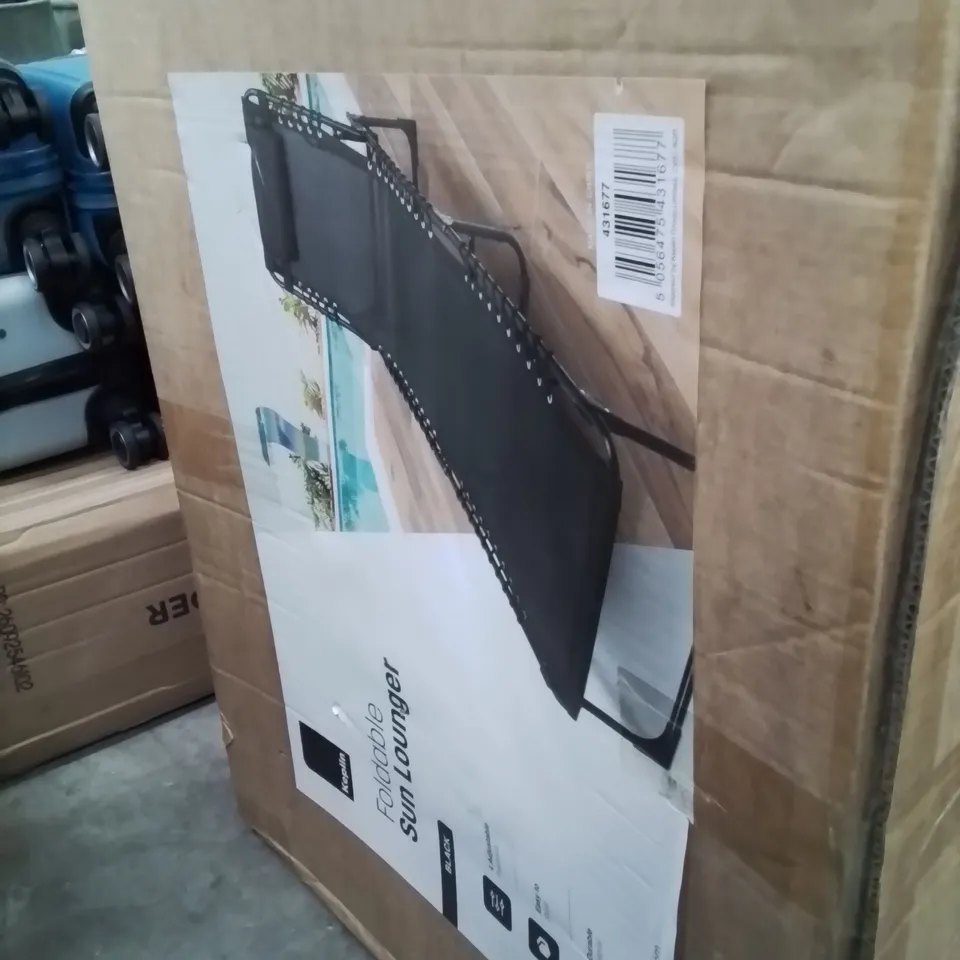 BOXED KEPLIN FOLDABLE SUN LOUNGER BLACK