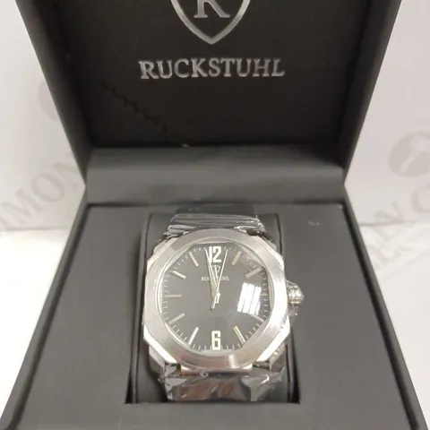 RUCKSTUHL OCTAGONAL WATCH WITH RUBBER STRAP