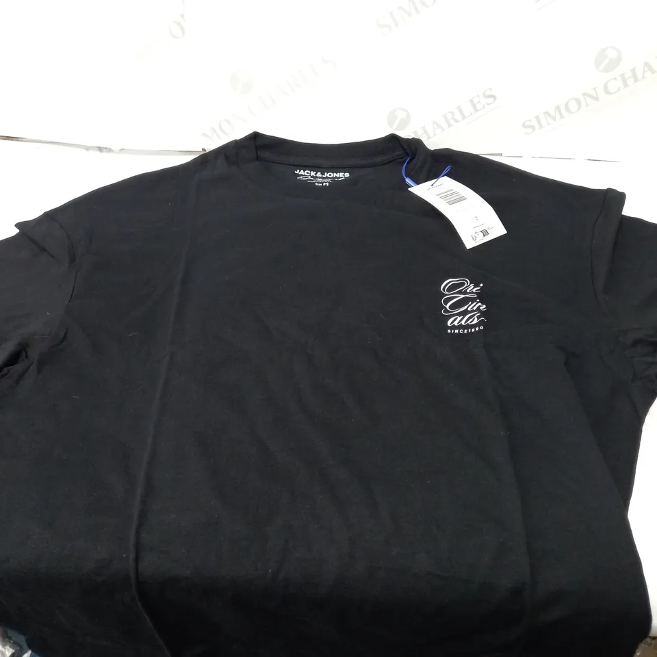 JACK & JONES JORCUTS TEE CREW NECK IN BLACK - EU MEDIUM