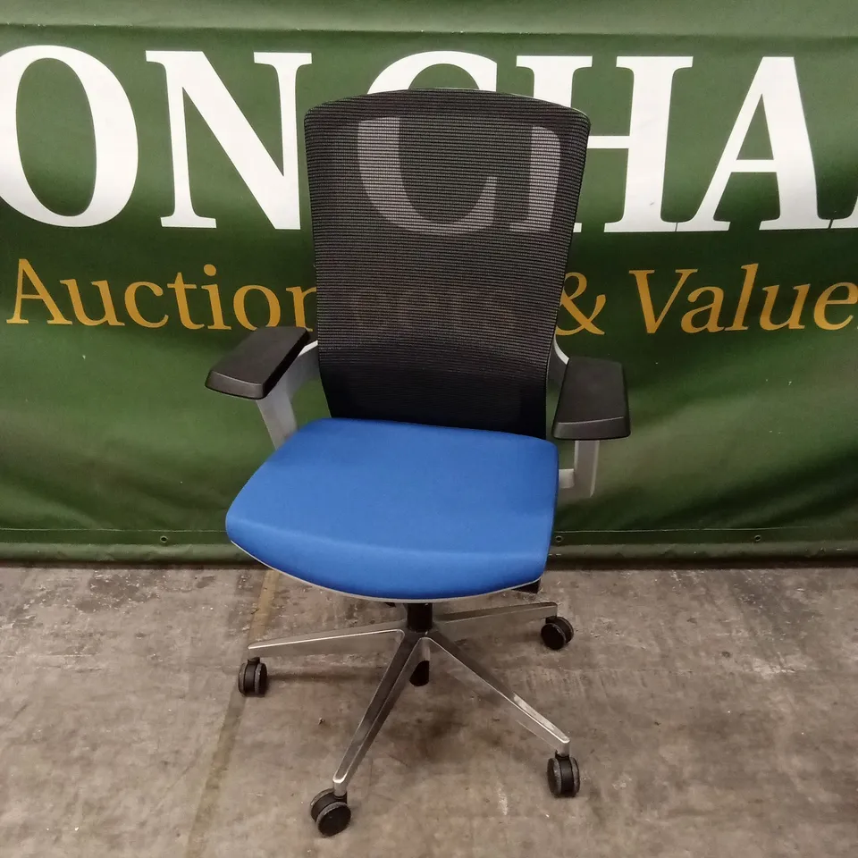 MESH BACK OFFICE CHAIR - BLACK/BLUE
