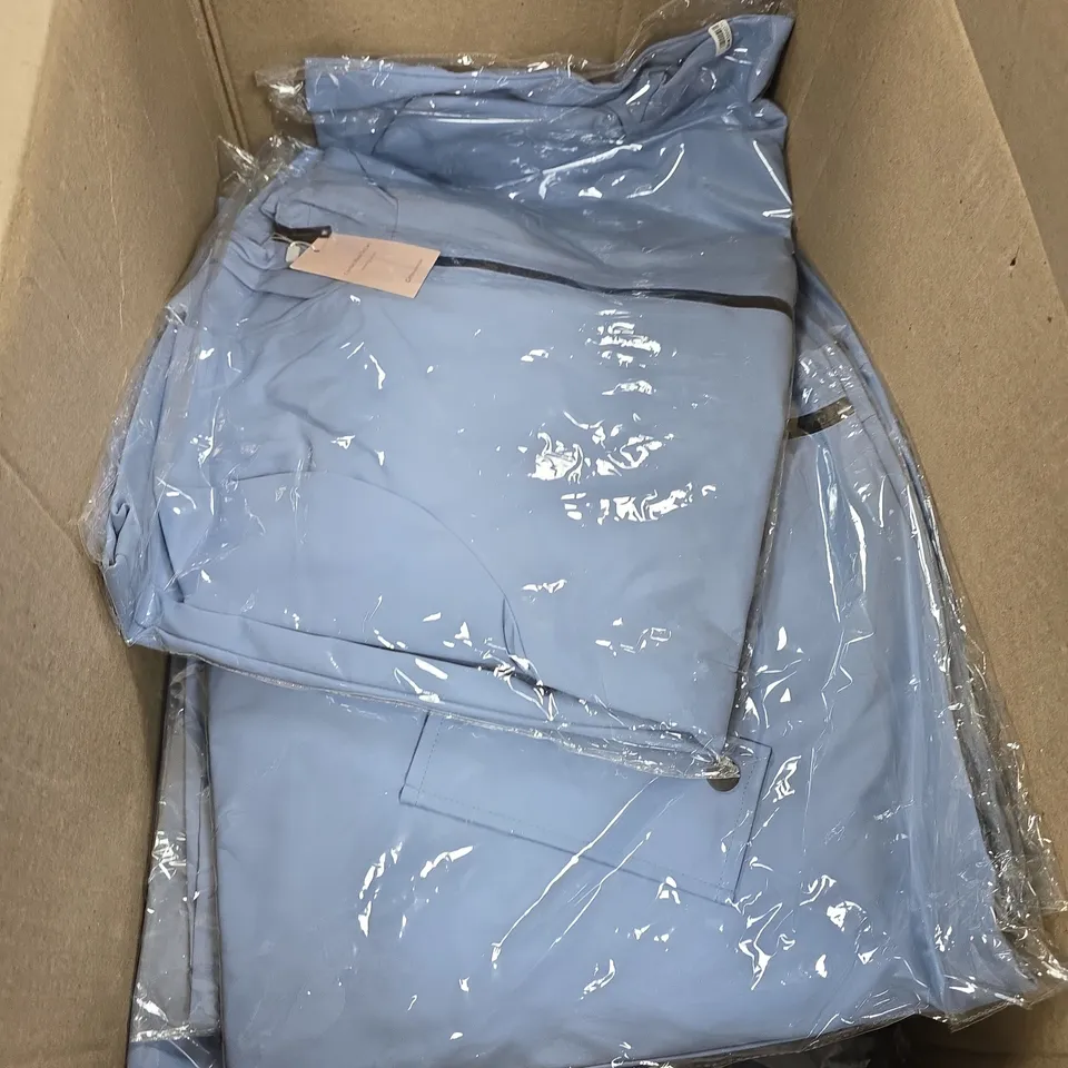 LARGE QUANTITY OF LA MAREY WOMENS LIGHT BLUE RAINCOATS IN VARIOUS SIZES - COLLECTION ONLY 
