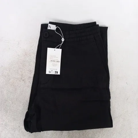WAX LONDON GLENCOE TROUSERS IN LINEN BLACK SIZE 32