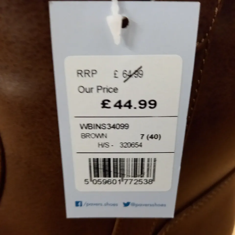 BOXED PAIR OF PAVERS BROWN BOOTS - 7 (40)