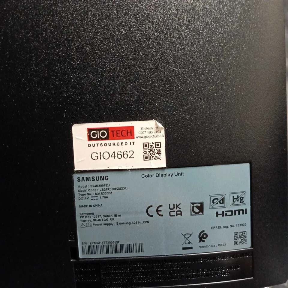 SAMSUNG COLOR DISPLAY UNIT – 24-INCH MONITOR (S24R350FZU)