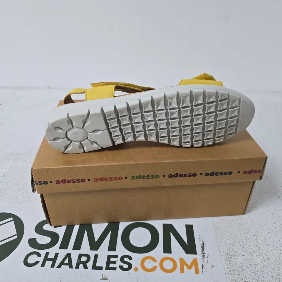 ADESSO YELLOW LEATHER SANDALS SIZE 40 BOXED