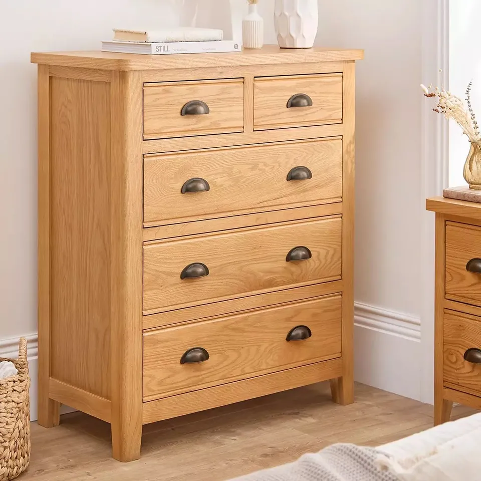 BOXED ASHWIN READY ASSEMBLED 2 + 3 DRAWER CHEST - CONTAINS SOLID WOOD (1 BOX) RRP £349