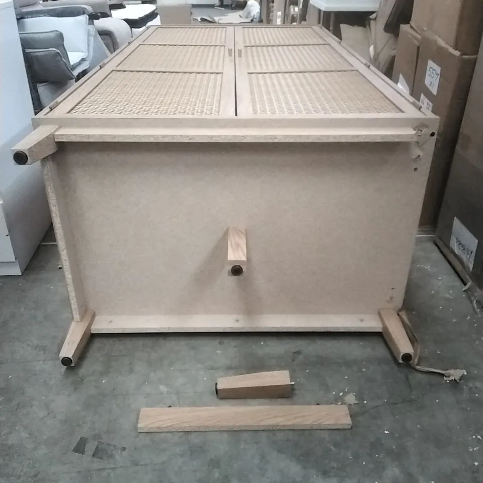 DAMAGE VIVIANA BORDEAUX RATTAN AND OAK EFFECT 2-DOOR WARDROBE