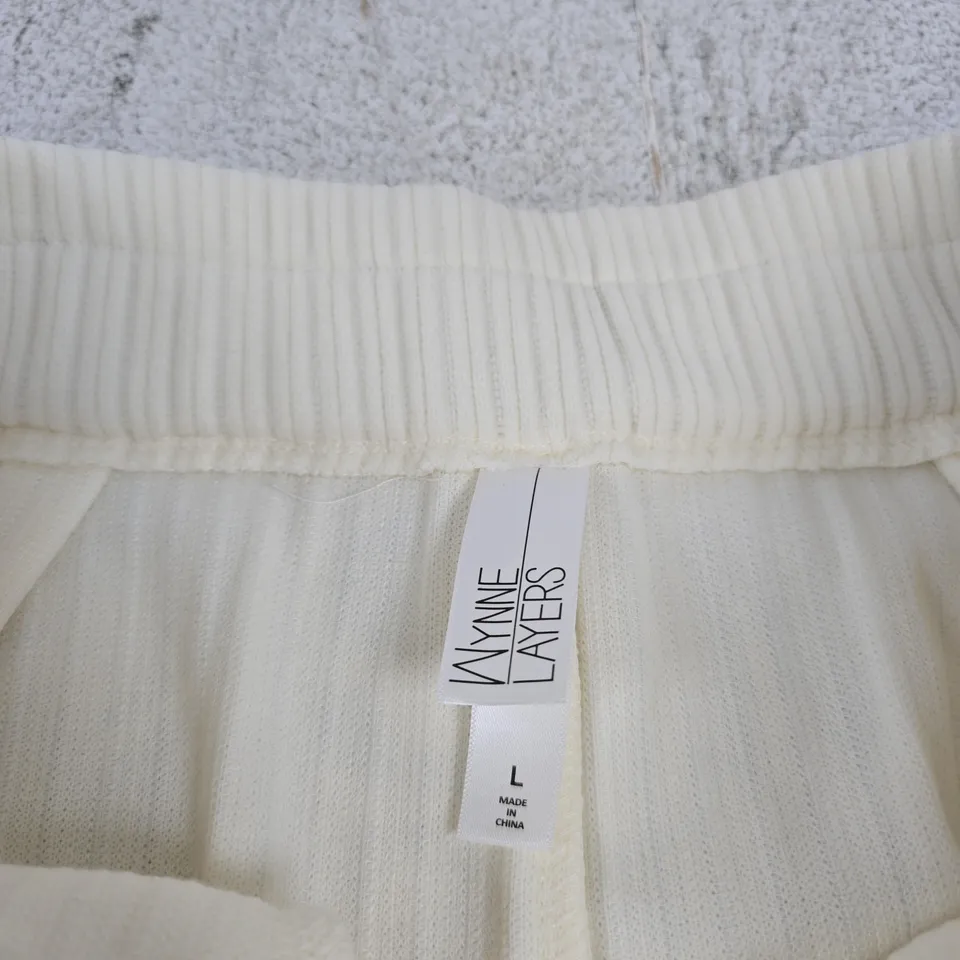 WYNNE LAYERS CREAM CORDUROY WIDE-LEG TROUSERS – WOMEN'S, SIZE L