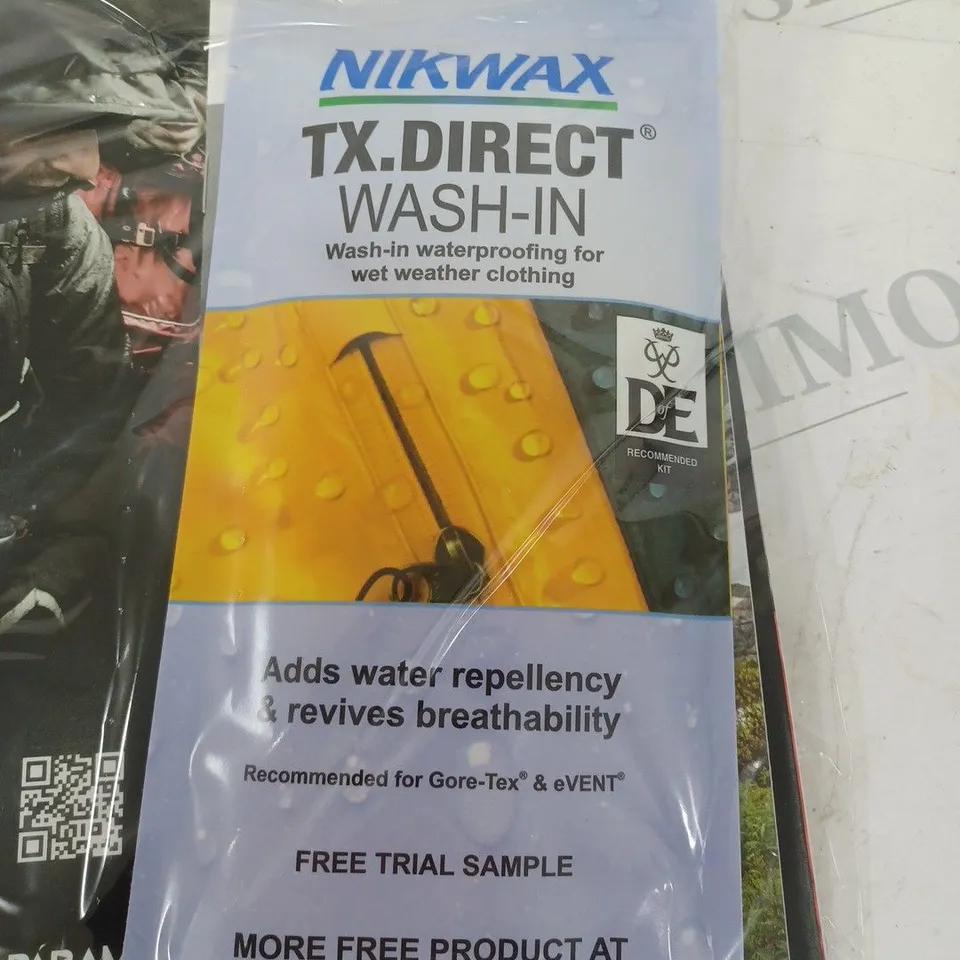 LOT OF APPROXIMATELY 60 NIKWAX TX.DIRECT WASH-IN TRIAL SAMPLES