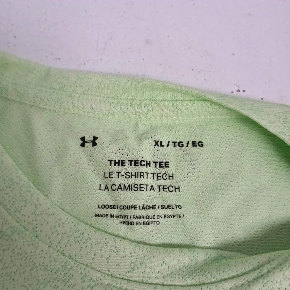 UNDER ARMOUR THE TECH TEE – LOOSE FIT T‑SHIRT, MINT GREEN, SIZE XL (UK)