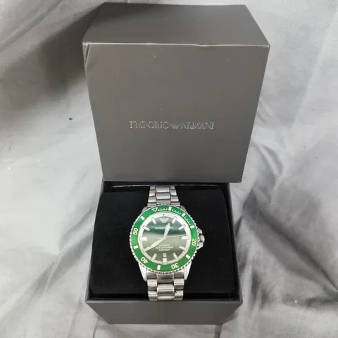 BOXED EMPORIO ARMANI WATCH WITH GREEN FACE