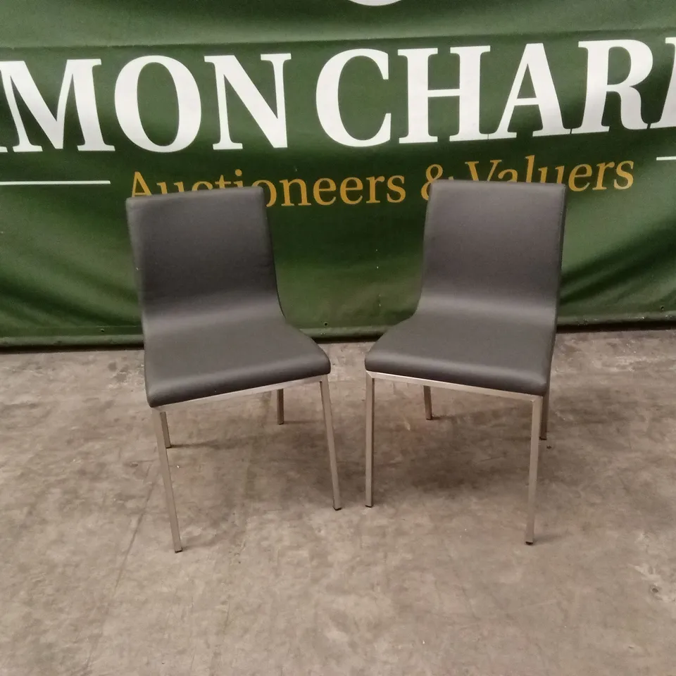 SET OF 2 QUALITY DESIGNER AUDREY DINING CHAIRS, PU LEATHER