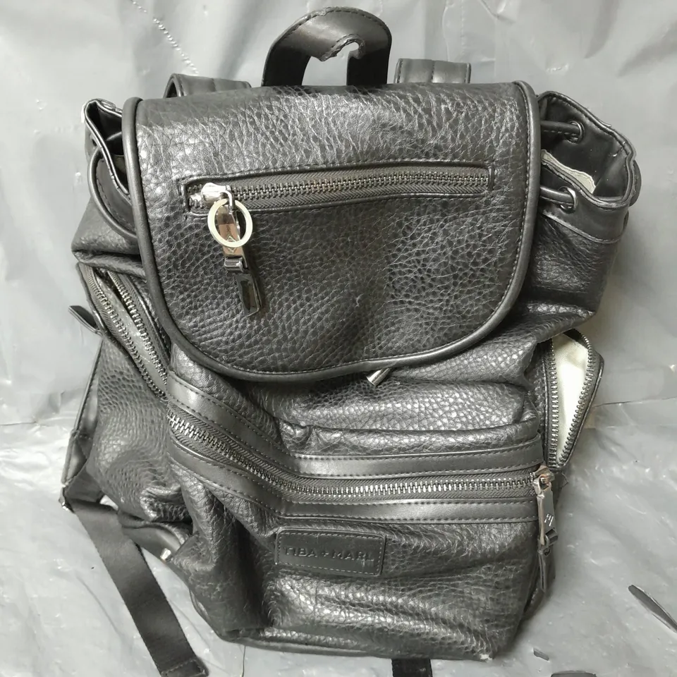 TIBA & MARL WOMENS LEATHER BACKPACK IN BLACK