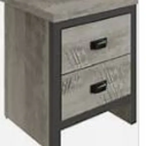 BOXED GFW BOSTON 2 DRAWER GREY BEDSIDE TABLE SET OF 2 (1 BOX)