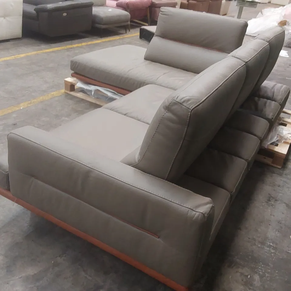 QUALITY DESIGNER ITALIAN MADE FENG LEATHER CORNER CHAISE SOFA 