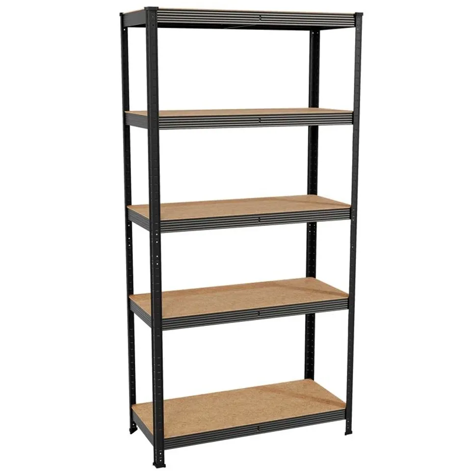 BOXED VIDA METAL HEIGHT ADJUSTABLE SHELVING UNIT - BLACK 