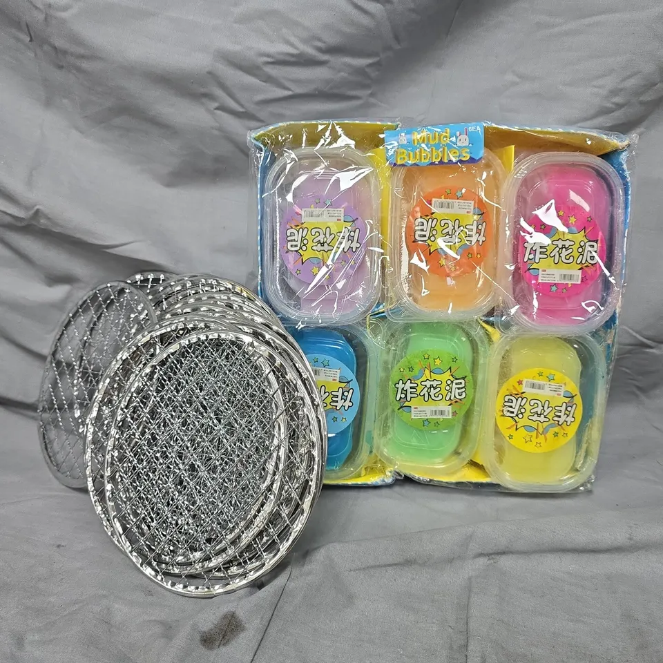 CAGE OF APPROXIMATELY 5 ASSORTED ITEMS TO 96-PIECE MUD BUBBLES MULTIPACK, BUBBLE FISH FLOOR LAMP, ETC - COLLECTION ONLY