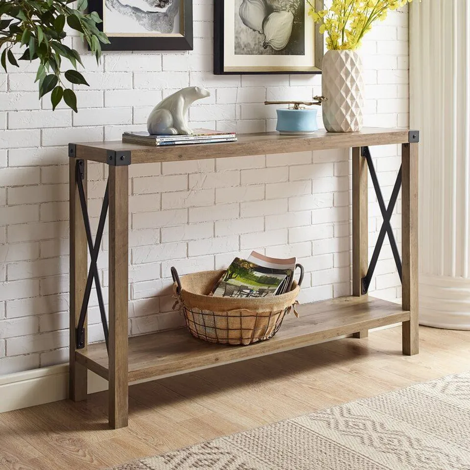 BOXED BELLA 116.8CM CONSOLE TABLE- OAK