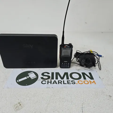 APPROXIMATELY 10 ASSORTED ELECTRICAL PRODUCTS TO INCLUDE PLUGS, WIFI HUBS AND A WALKIE TALKIE