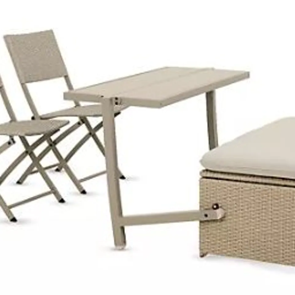 BOXED MY GARDEN STORIES MULTIFUNCTIONAL GARDEN STORAGE BENCH &2X CHAIRS NATURAL