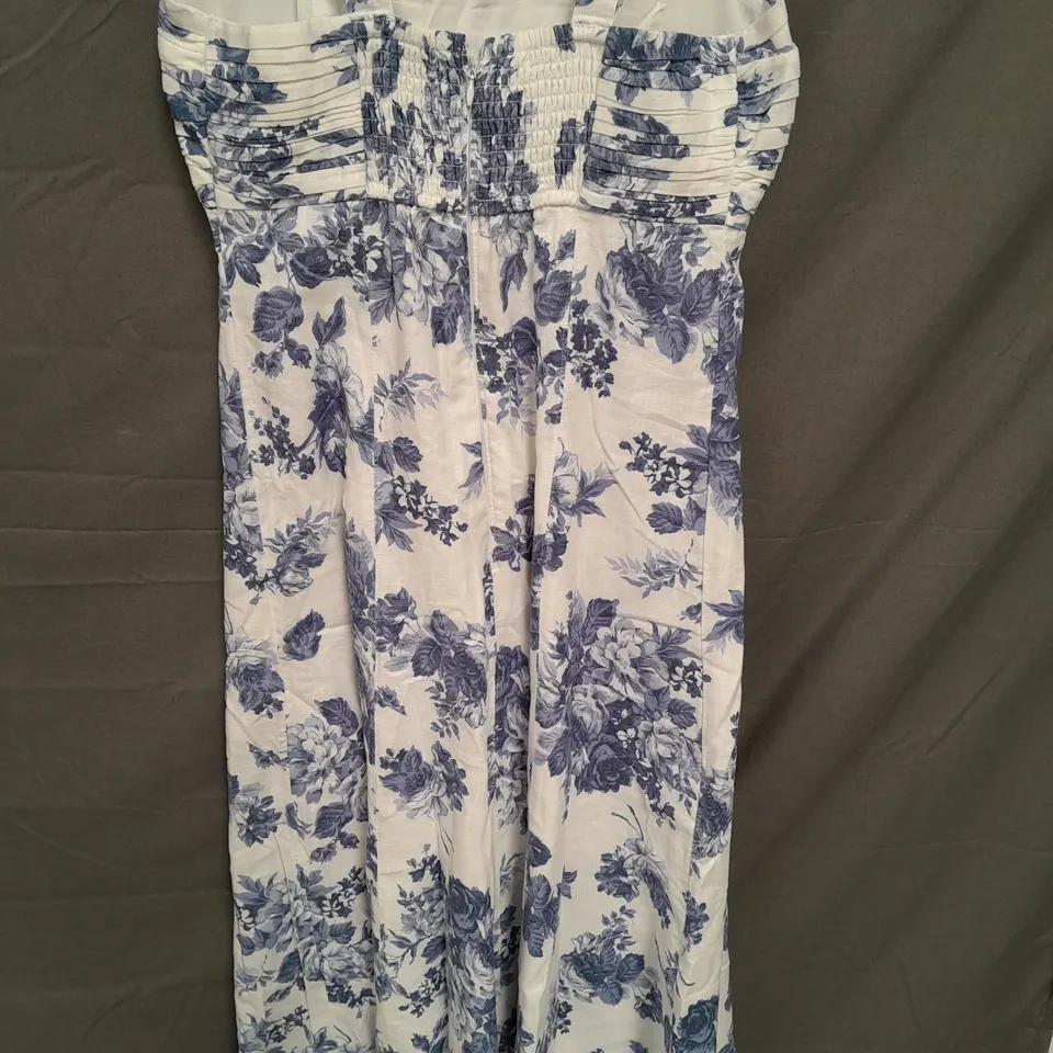 ABERCROMBIE & FITCH LADIES BLUE/WHITE FLORAL DRESS SIZE MEDIUM