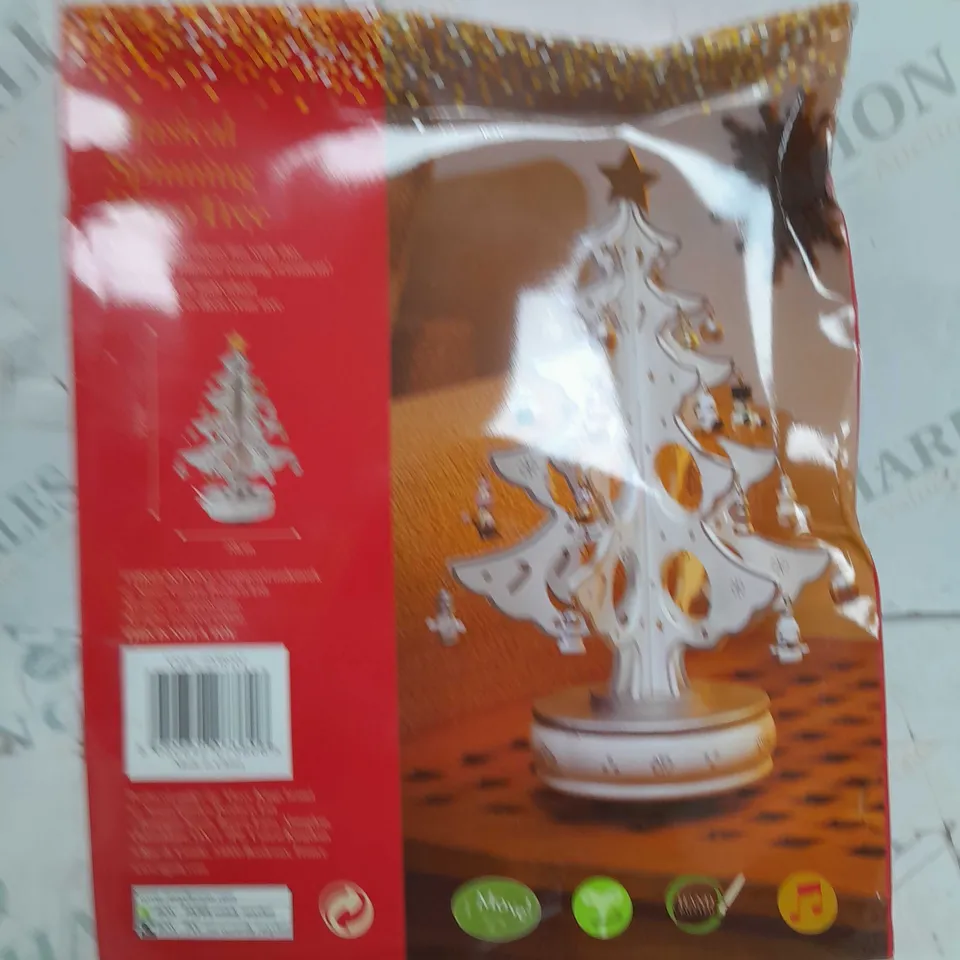 BOXED THREE KINGS MUSICAL ROTATING DÉCO CHRISTMAS TREE - SILVER/WHITE RRP £24.99