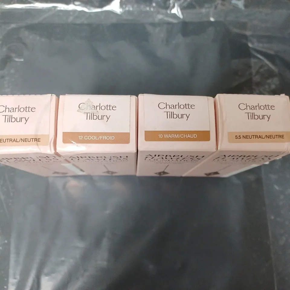 LOT OF 4 CHARLOTTE TILBURY AIRBRUSH FLAWLESS FOUNDATION ASSORTED SHADES 30ML