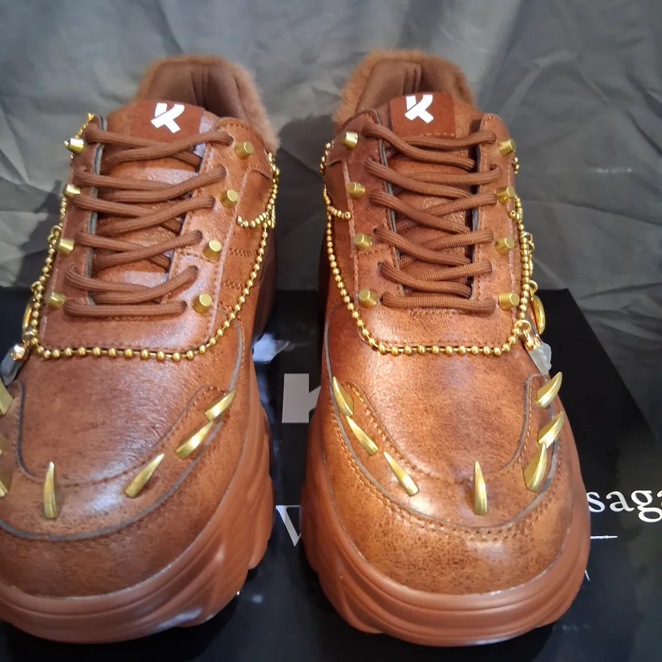 BRAND NEW BOXED KOI X THE TWILIGHT SAGA LOCA JINX CHARM TRAINERS BROWN SIZE 6