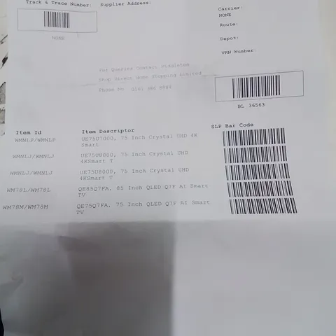 PALLET CONTAINING APPROXIMATELY 5 DAMAGED TVS