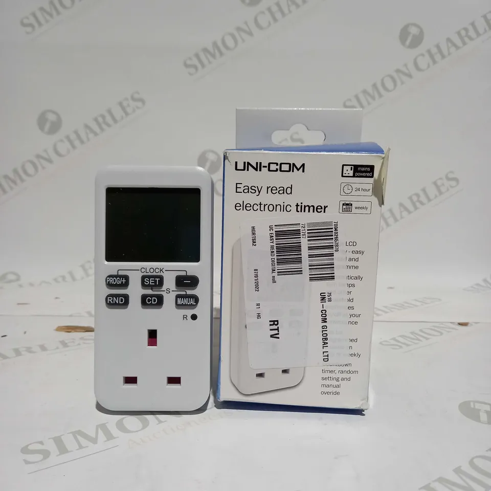 UNI-COM EASY READ DIGITAL ELECTRONIC TIMER SOCKET
