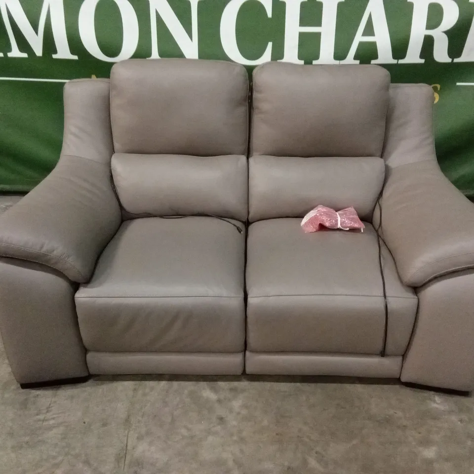 QUALITY DESIGNER ITALIAN MADE DEGANO 2 SEATER LEATHER ELECTRIC RECLINER SOFA