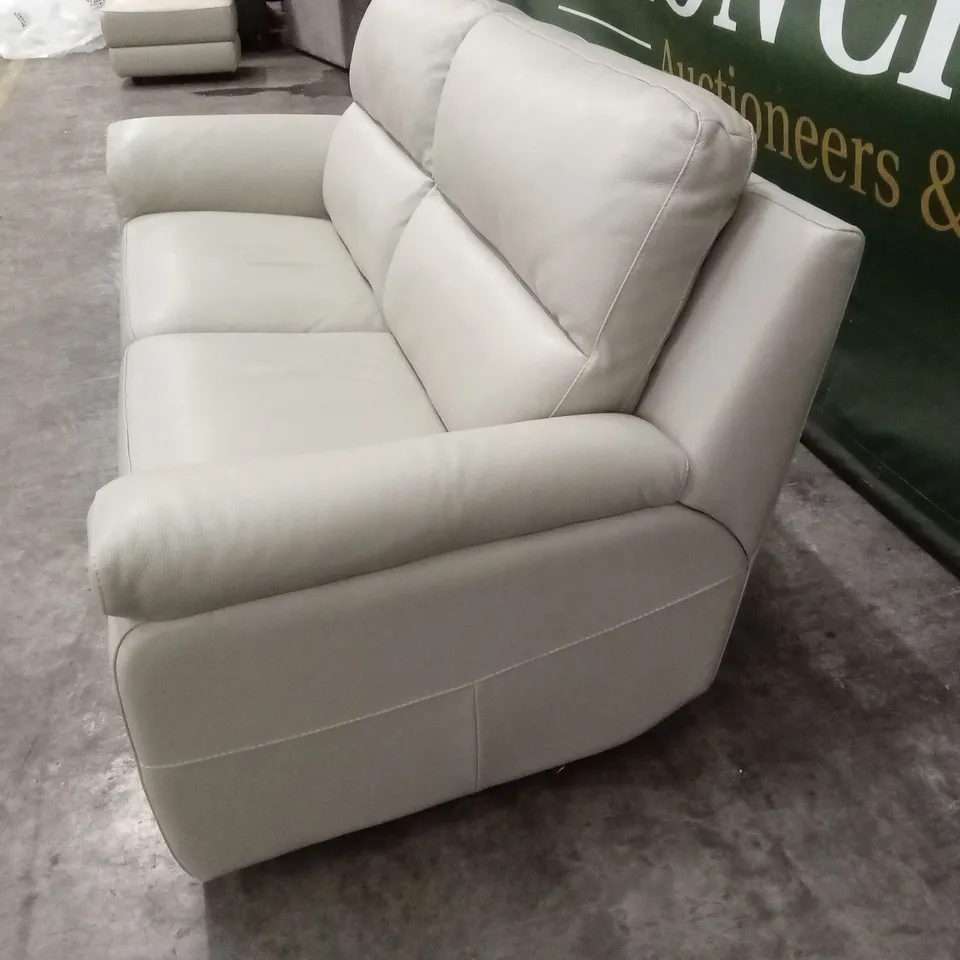 QUALITY DESIGNER ITALIAN MADE 3 SEATER LEATHER SOFA - SAND