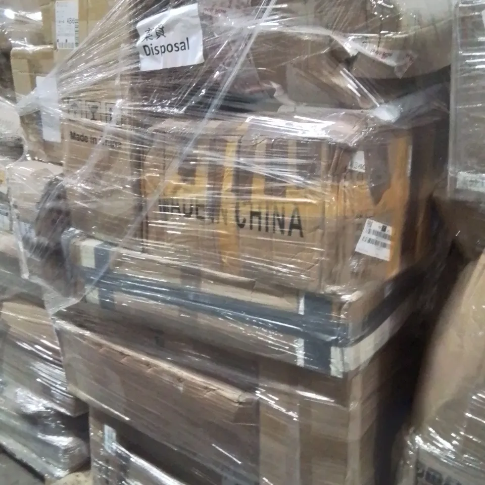 PALLET OF ASSORTED HOUSEHOLD GOODS AND PRODUCTS TO INCLUDE;MIRROR,STEAMER WRENCH DRILL GUN