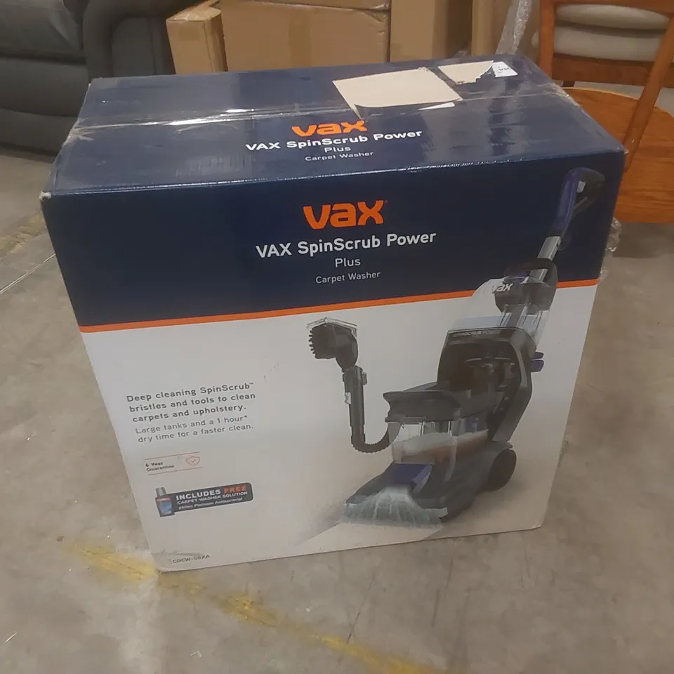 BOXED VAX SPINSCRUB POWER PLUS CARPET CLEANER RRP £249