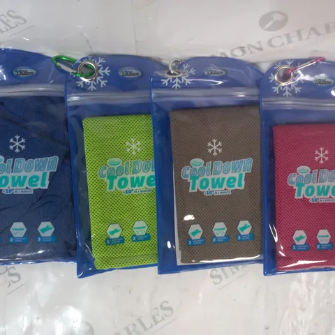 BOXED AQUA LASER SET OF 4 COOL DOWN TOWELS