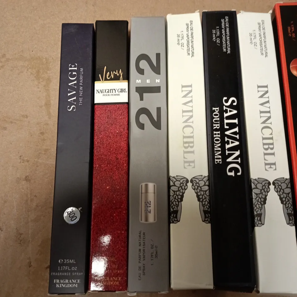 LOT OF 10 ASSORTED BOXED 35ML EAU DEPARFUMS TO INCLUDE VERY NAUGHTY GIRL AND BOSS ORANGE FOR MEN