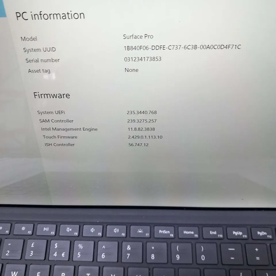 MICROSOFT SURFACE PRO 128GB