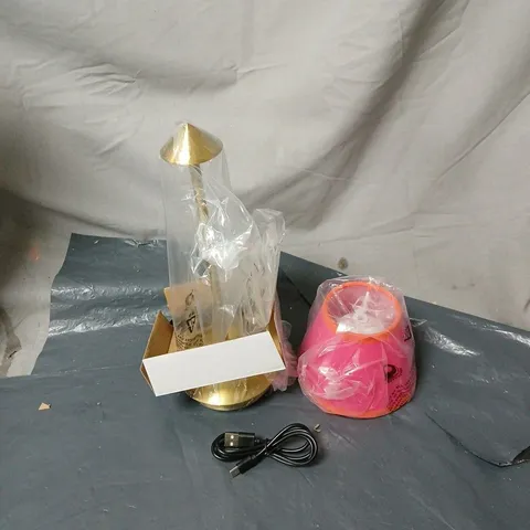 HOME STORIES SET OF TWO 2-IN-1 LAMPS WITH REMOVABLE LAMPSHADE