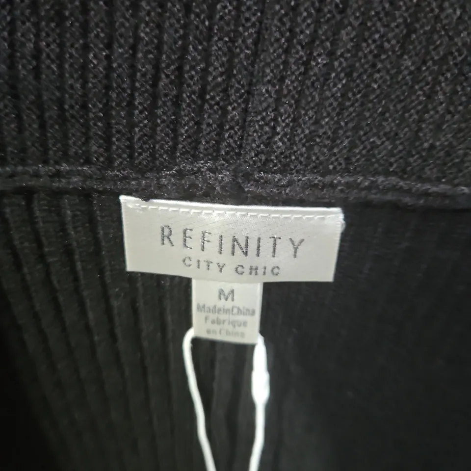  REFINITY CITY CHIC BLACK DRAPED OPEN-FRONT cardigan  – WOMEN'S CLOTHING - SIZE M