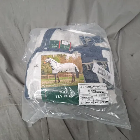BAGGED HORSEWEAR MIO FLY RUG IN LUNAR ROCK/NAVY (UK 5'3")
